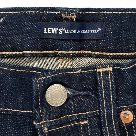 Levi's Made & Crafted 501 Original Cropped Women’s Jeans in Raw Indigo Dark Wash - Picture 8 of 12